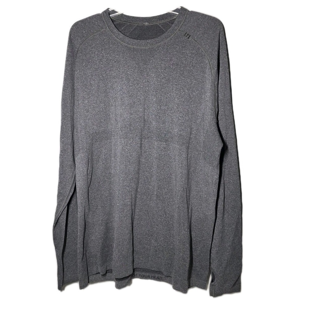 Lululemon Shirt Metal Vent Tech Men XLarge Gray Heathered Thumb Holes